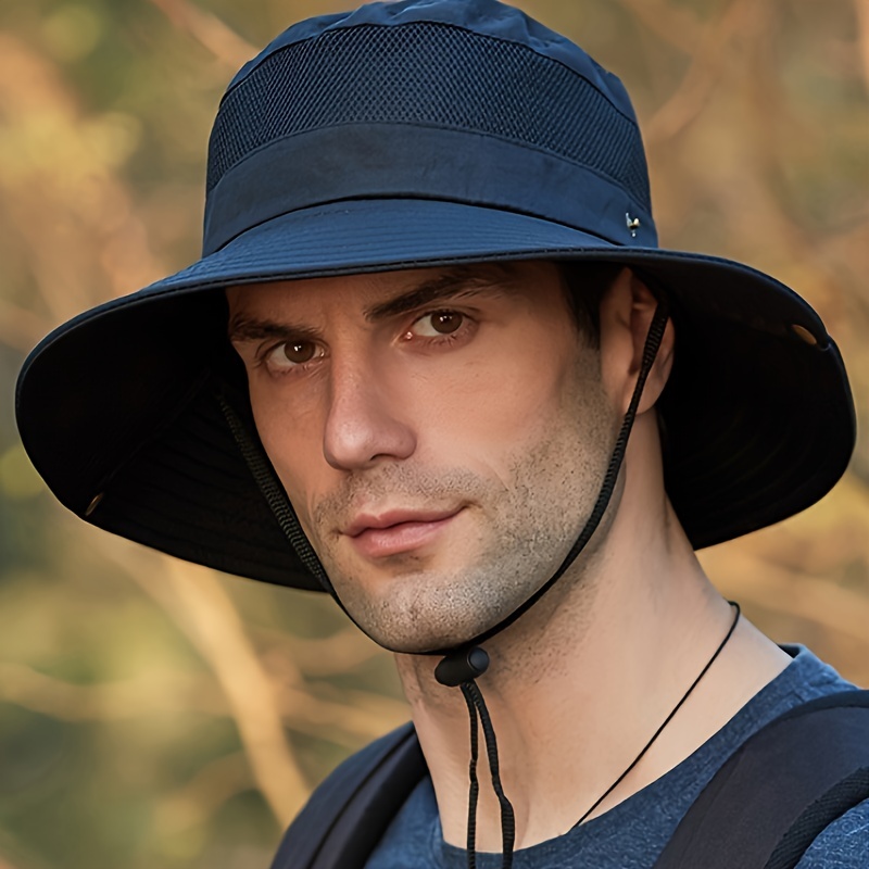 1pc Mens Sun Hat Upf 50 Wide Brim Bucket Hat Hiking Fishing Hats - Jewelry  & Accessories - Temu