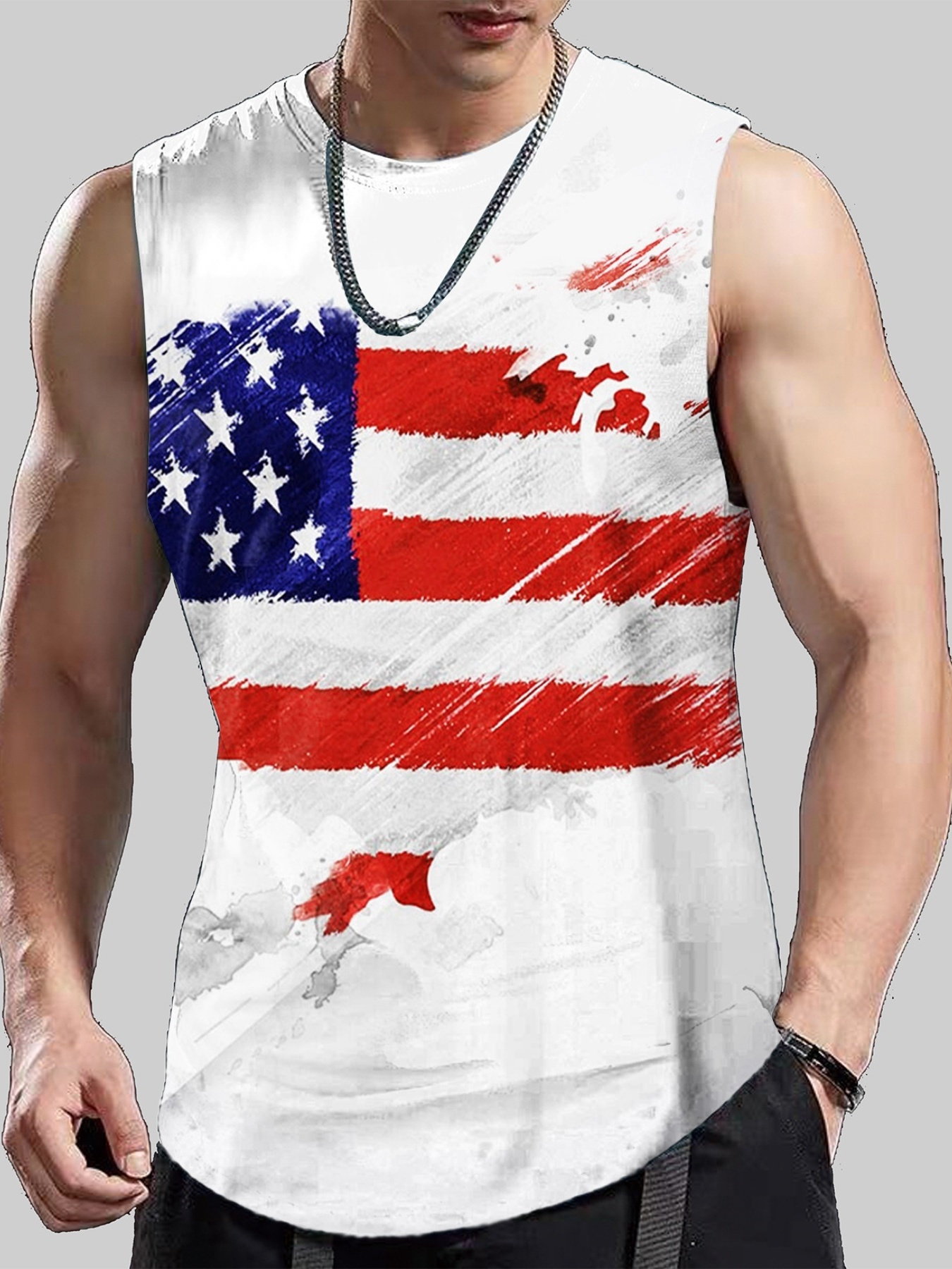 Camiseta Sin Mangas Estampado Ee. Uu. América Camiseta Sin - Temu