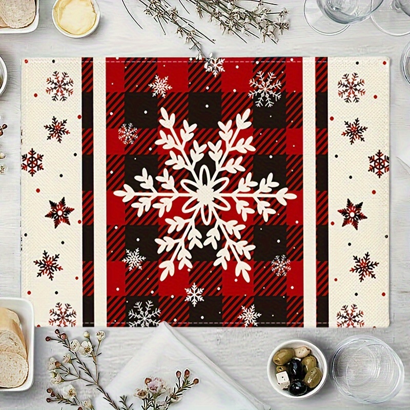 Winter Wonderland Red Plaid 24 in. x 36 in. Holiday Layering Mat