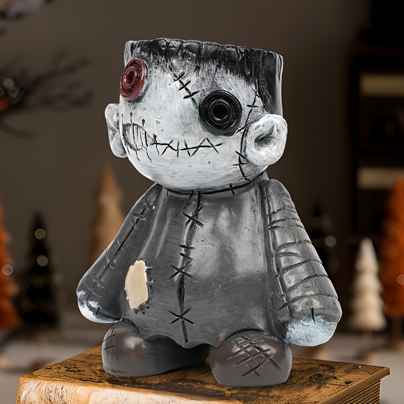 1 Stück Voodoo-Puppen-Ornament Für Das Armaturenbrett Im Auto, Voodoo-Puppe  Mit Schüttelndem Kopf Für Halloween, Räucherstäbchenhalter, Harz