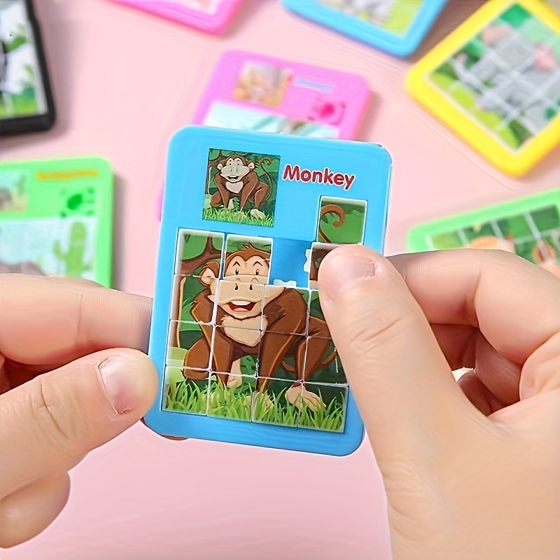 5pcs Cartoon Animal Sliding Puzzle Educational Toy for Kids Gift