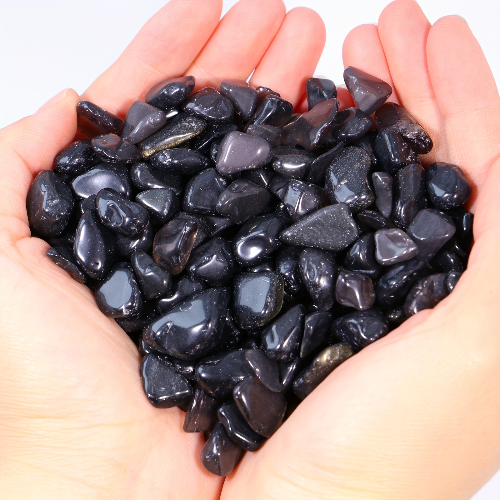 Natural Black Obsidian Chips Polished Tumbled Stones Gravel - Temu