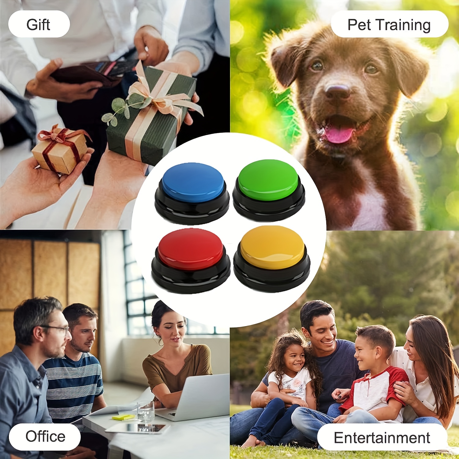 Boutons de conversation de chien enregistrables Définir des boutons de  commande vocale pour chiens Buzzer de formation pour animaux de  compagnie-100% Nouveau