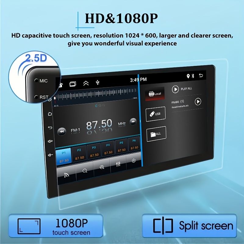 Inch Android12 2din Car Radio Multimedia Video Player - Temu