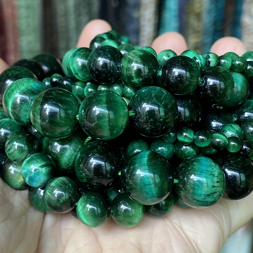 Natural Green Jade Stone Beads Round Loose Spacer Beads For - Temu