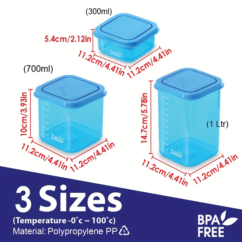 Food Storage Set With Lids 3 Sizes Of Containers With Lids , Meal