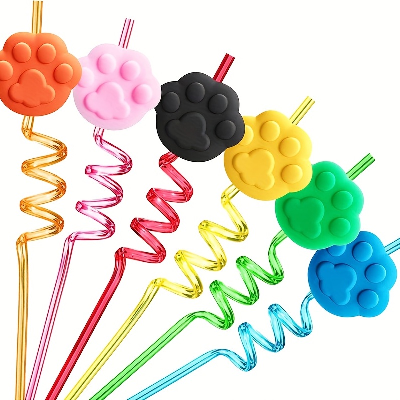 Straw Fruit Shaped Plastic Spiral Straw Reusable Straw For - Temu