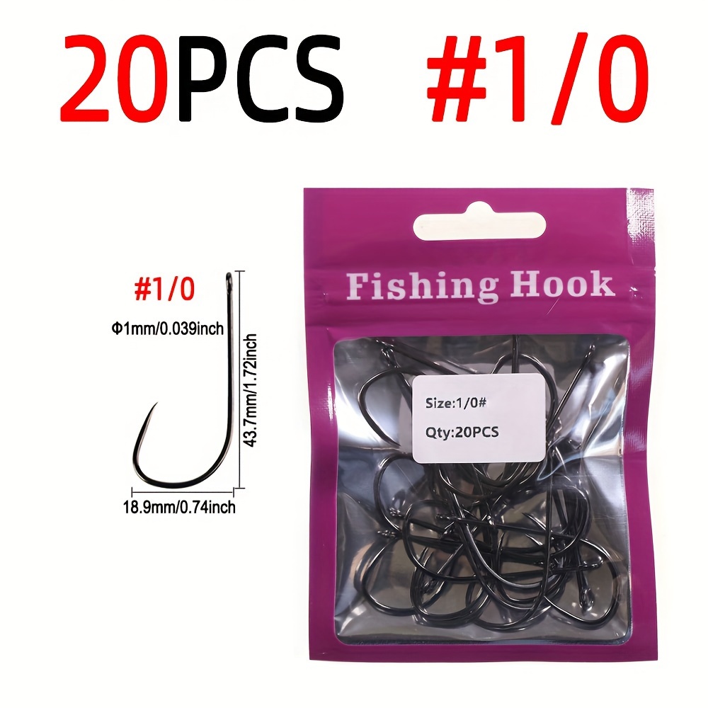 20pcs/pack #1/0 #2/0 #3/0 #4/0 Saltwater Barbless Long Shank Streamer Hook,  High Carbon Steel Fly Tying Hook For Barbless Articulated Streamer Big Fis