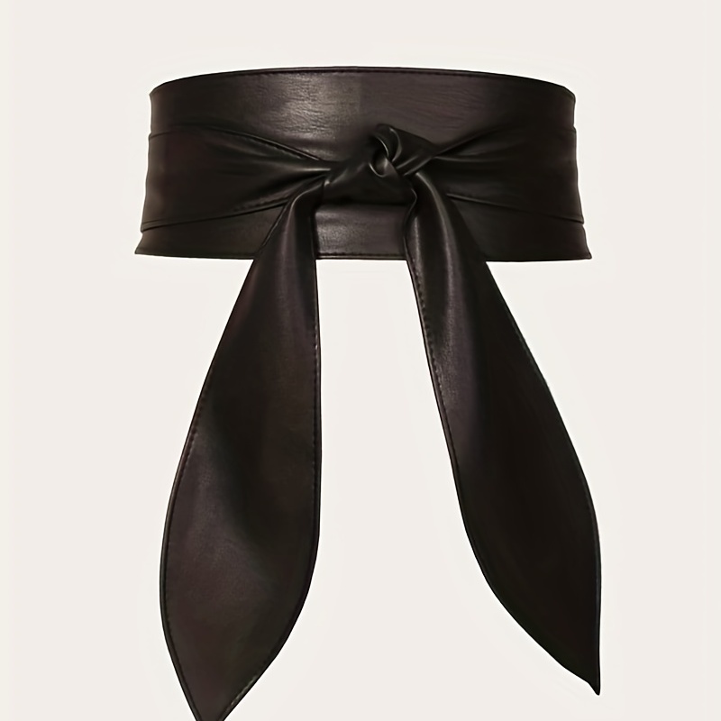 Bowknot Sash Belt Vintage Solid Color Pu Girdle Dress Belts Boho