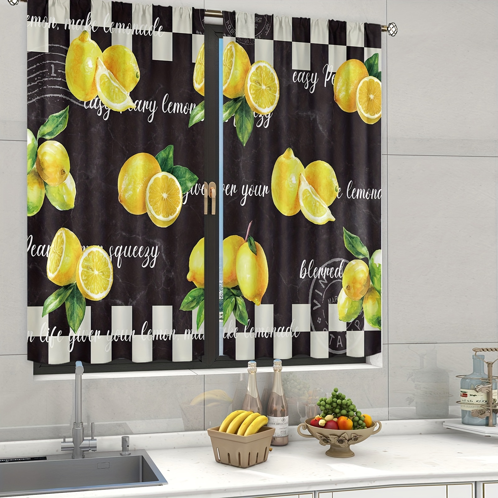 .com: Chef Kitchen Decor and Accessories Window Curtains Panels with  Silver Grommet,Chef Gnomes Checkered Black White Red Plaid Kitchen Cafe  Curtain Draperies for Bedroom/Laundry/Living Room : Home & Kitchen