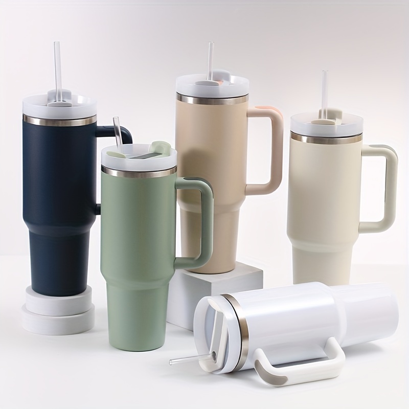 Stainless Steel Insulated Tumbler With Handle And Straw Keep - Temu