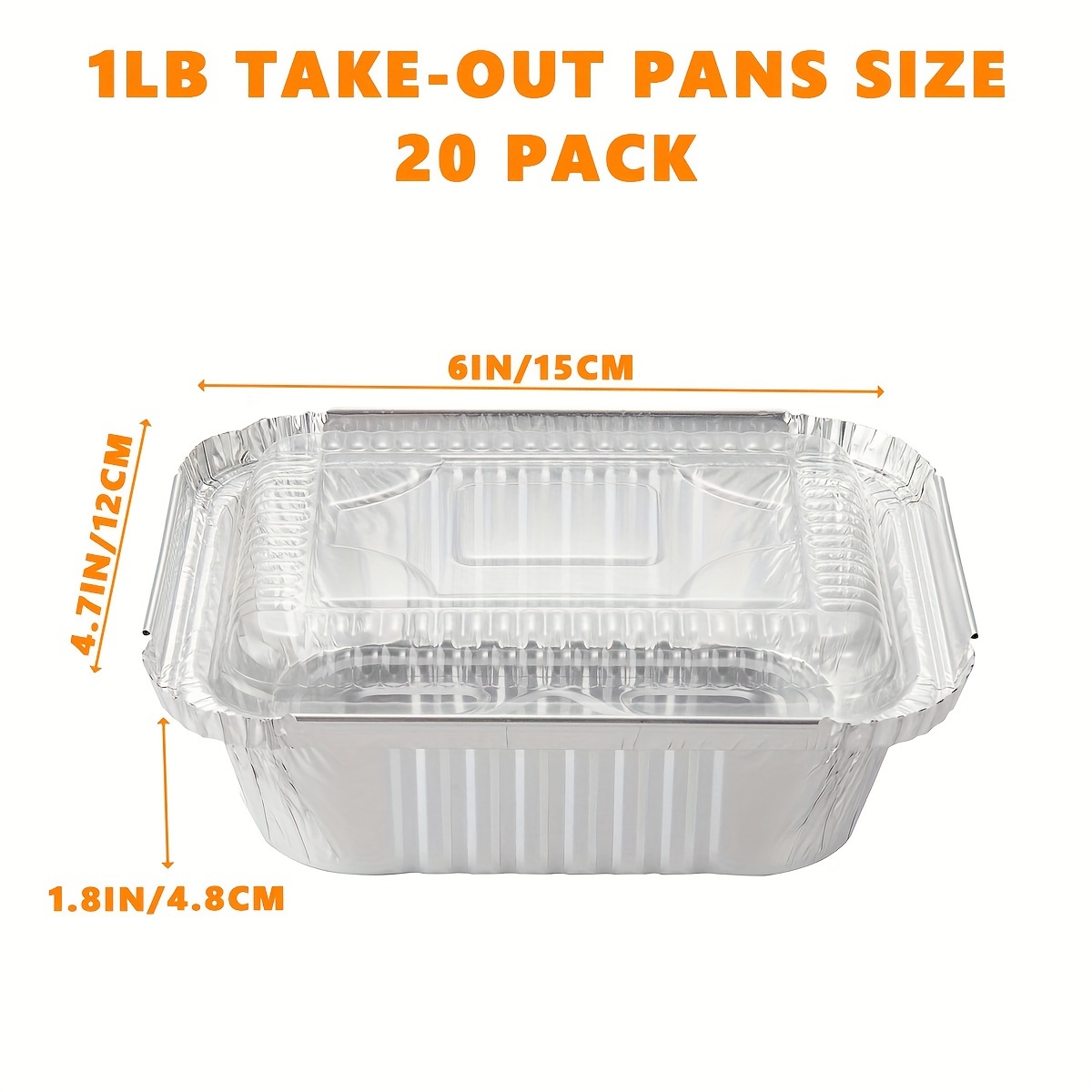 20pcs 1Lb Aluminum Pans With Lids-Food Containers With Clear Lids -  Disposable & Recyclable Takeout Trays With Lids - To Go Containers For  Restaurants