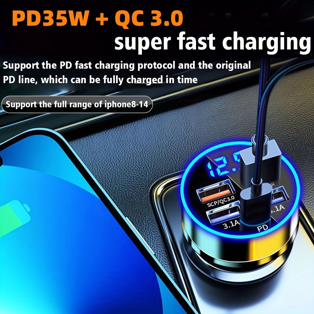 Pd + Qc 3.0 Schnelllade autotelefon ladegerät adapter 4 - Temu Austria