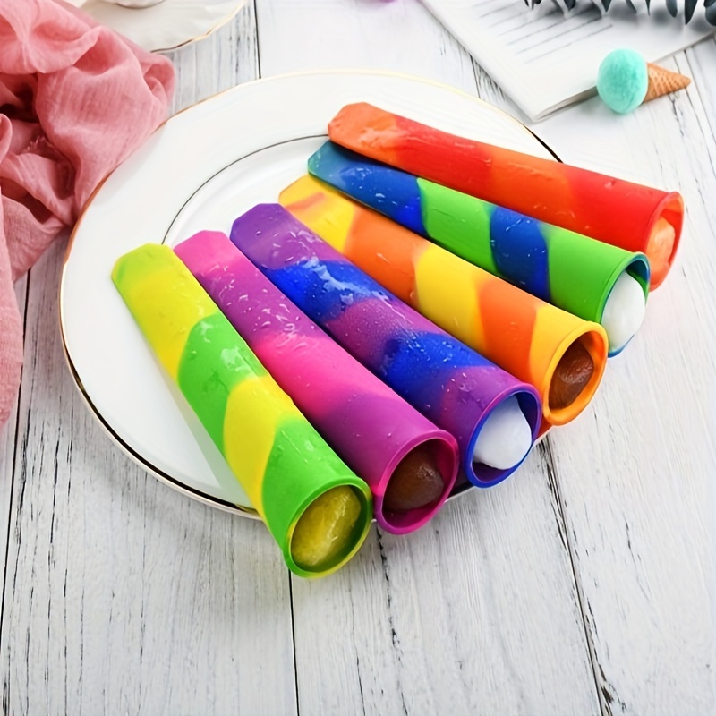 Rainbow Popsicle Molds, Silicone Ice Pop Molds, Popsicle Maker, Easy  Release Silicone Ice Cream Popsicle Molds, Reusable Popsicle Molds for  Kids