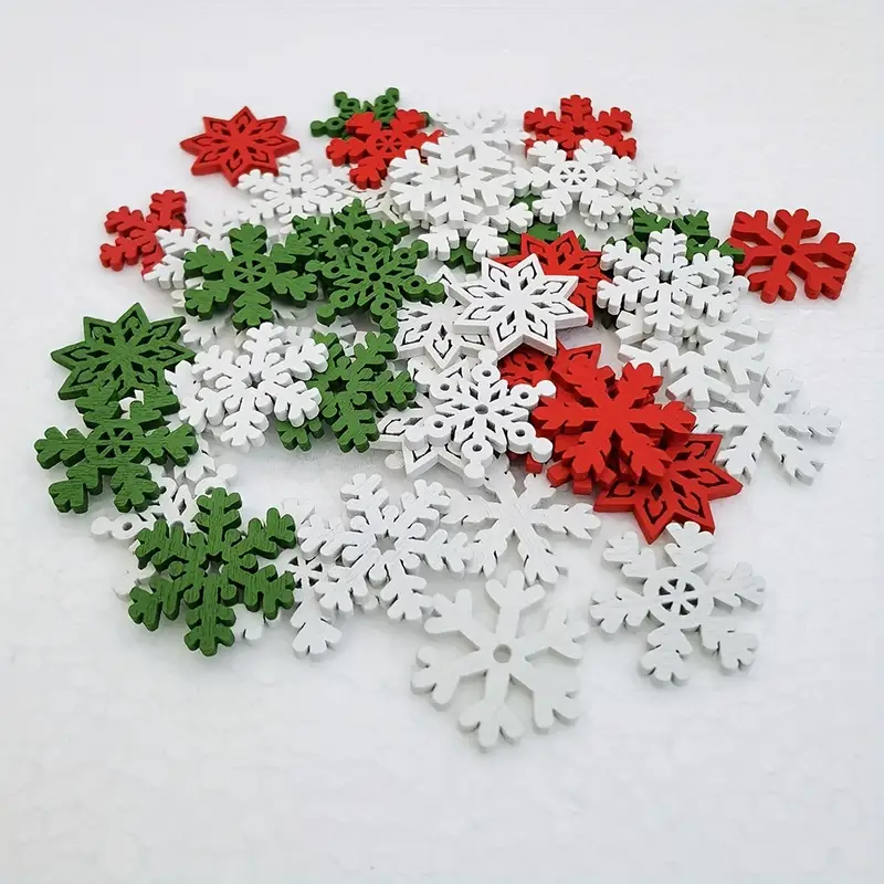 Snowflake Buttons Xmas Snowflake Wood Chip Handmade Craft - Temu