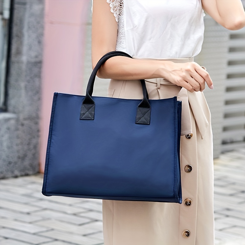 Stylish Large Capacity Tote Bag, Waterproof Solid Color Shoulder Bag,  Versatile Commuter Bag - Temu