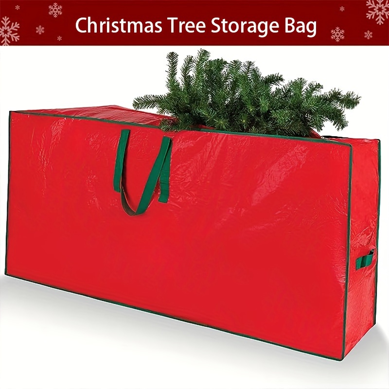 

Simple Large Christmas Tree Storage Bag, Zipper Waterproof Red Moistureproof Handbag