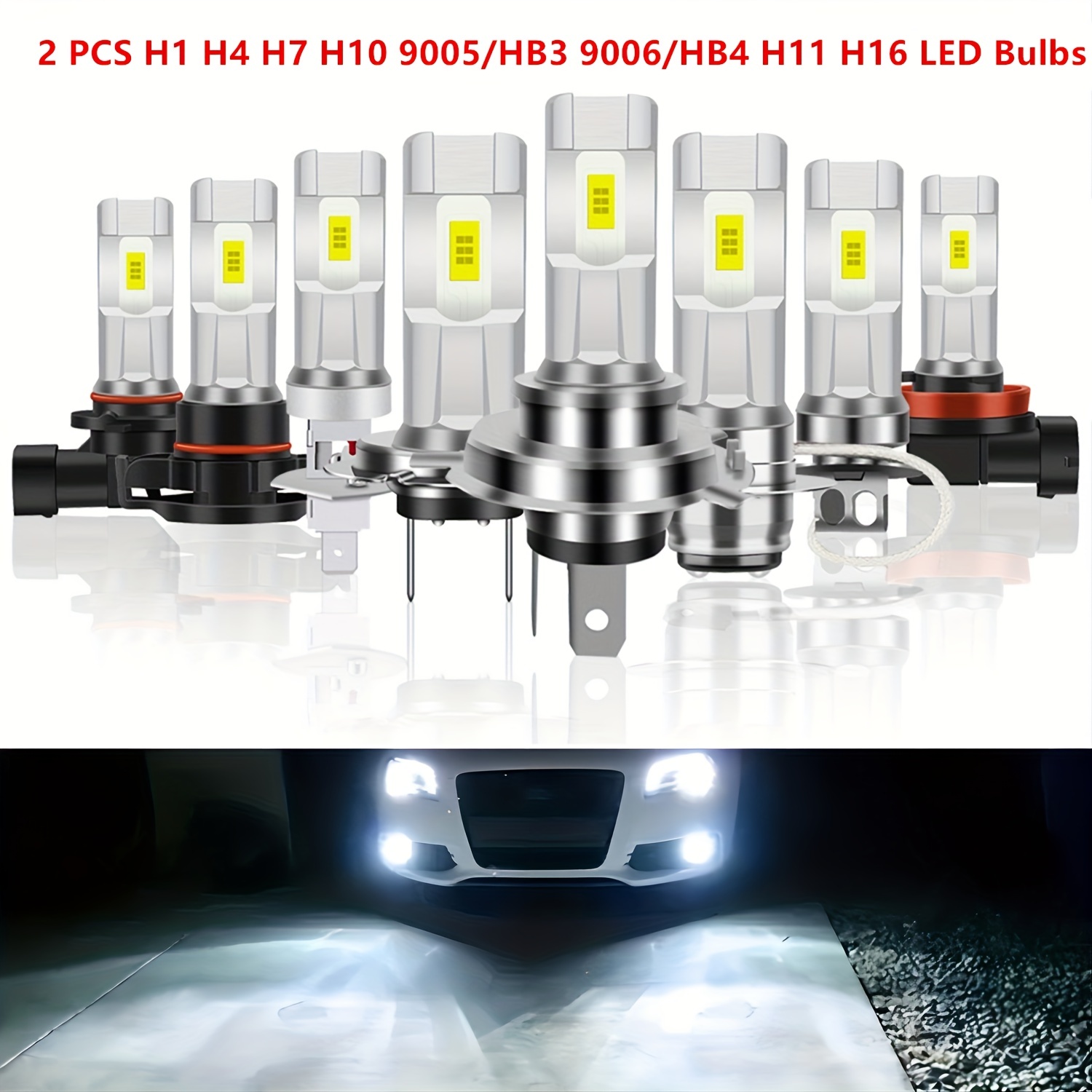 H11 H16 H7 H4 H10 9005/hb3 9006/hb4 Led Car Fog Light - Temu