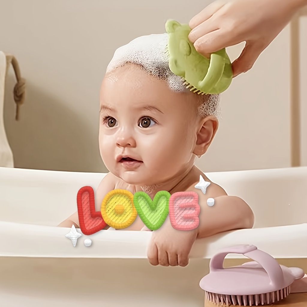 Cepillos de baño de silicona suave para bebé recién nacido, cepillo de  ducha para champú de piel delicada, cabezal de lavado de cabello, cepillos  de masaje, peine de limpieza, 1pc