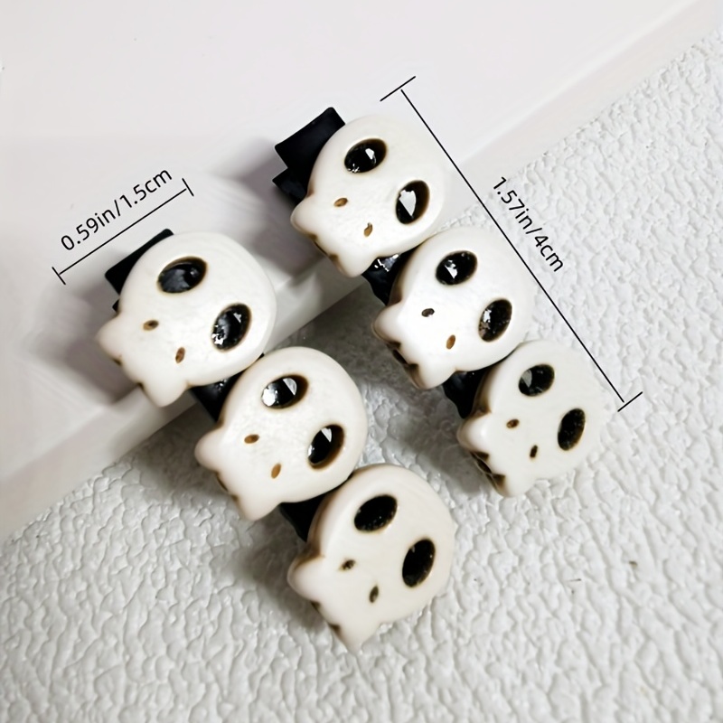 2 pack y2k punk gothic matte skull hair clips oval bone hair - Temu