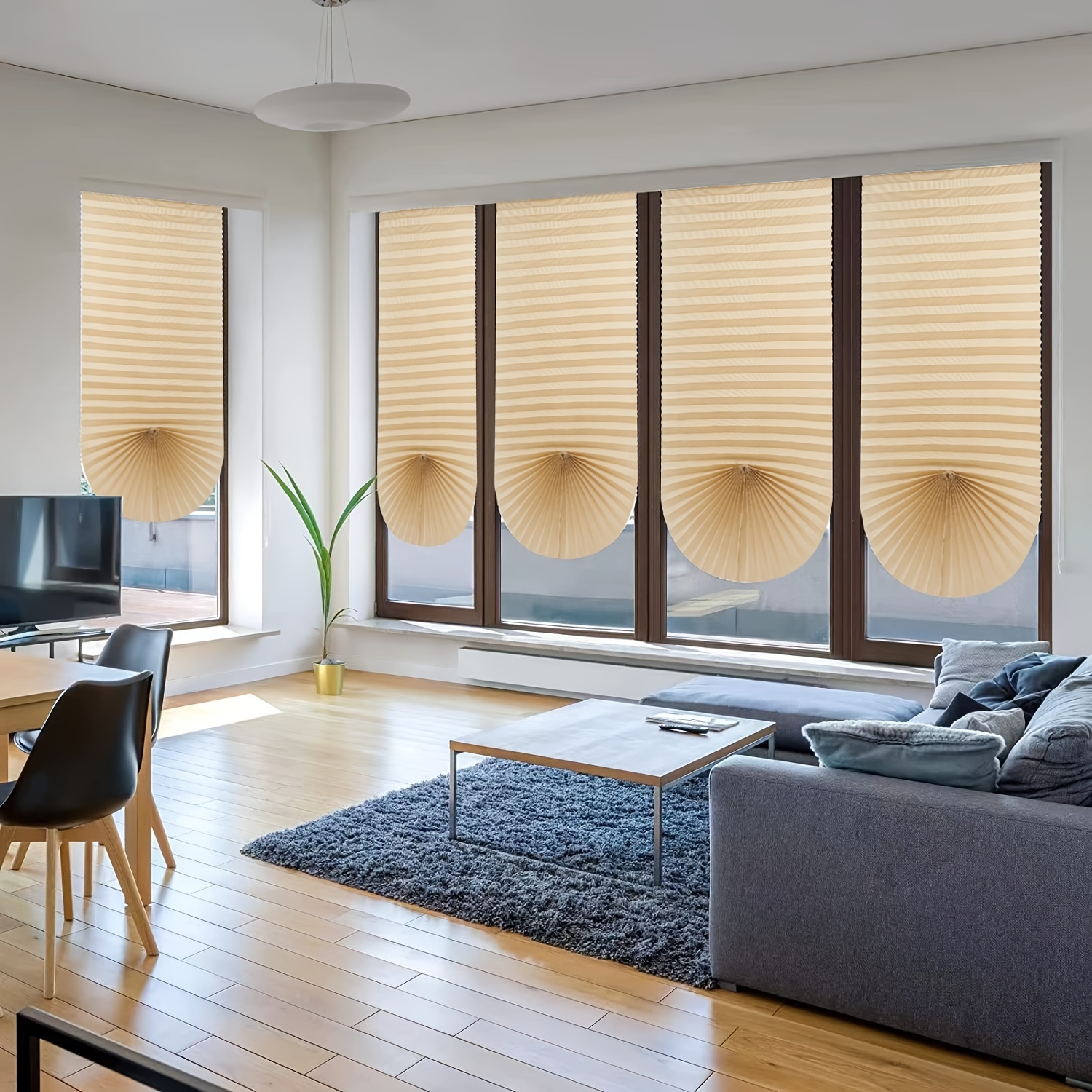 1pc Pleated Fabric Shades No Tools Temporary Window Blinds