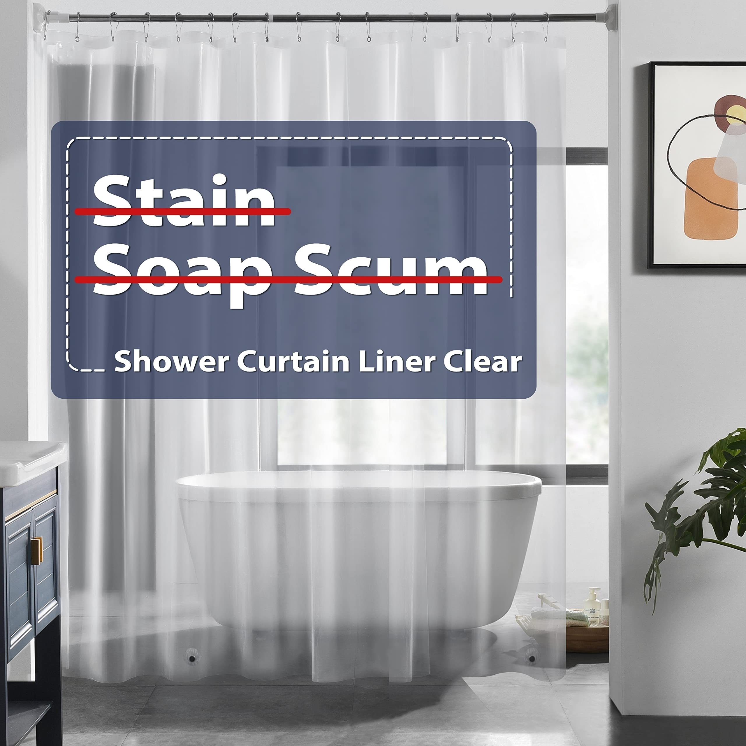 Shower Curtain Hooks Rust proof Bathroom Decor Liner Durable - Temu