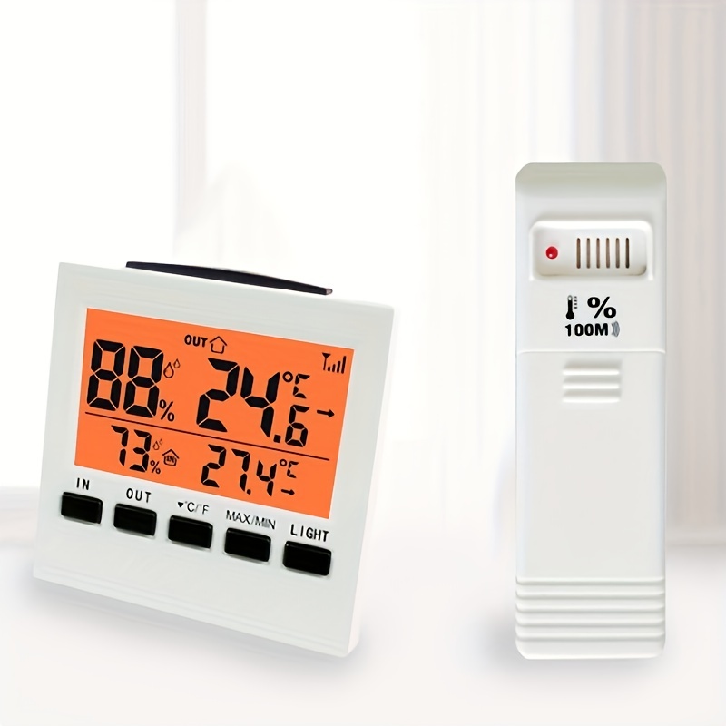Indoor/Outdoor Thermometer Hygrometer Meter Humidity Digital LCD