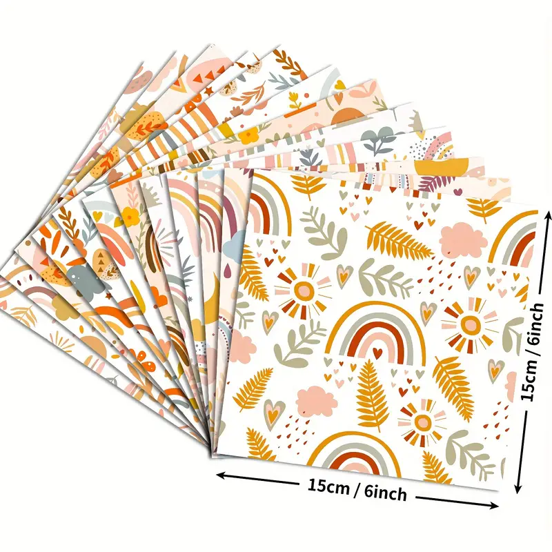 Scrapbook Paper Aesthetic Cute Rainbow Theme Single sided - Temu