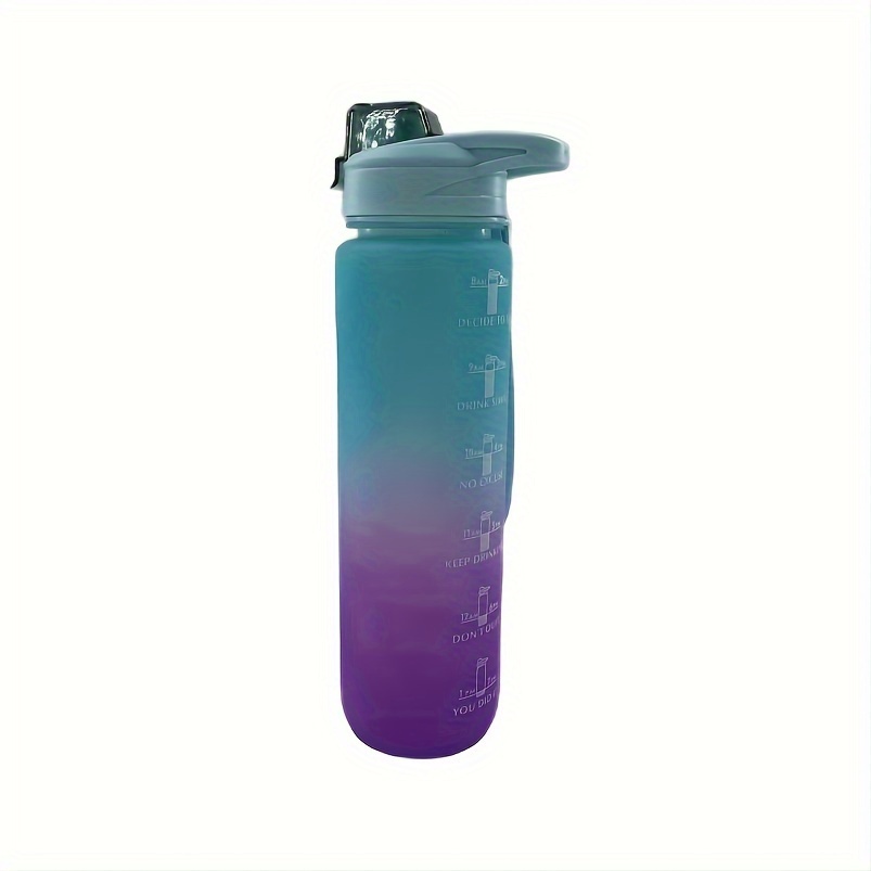 Gradient Color Plastic Straw Water Bottle, Portable Lightweight Leakproof  Water Cup, Suitable For Outdoor Sports, Fitness, Travel - Temu