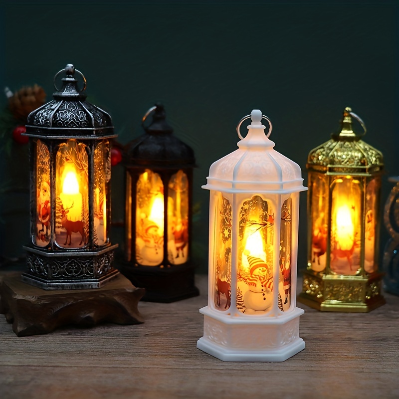 Mini Lantern With Flickering Led Candle Vintage Candle Light - Temu