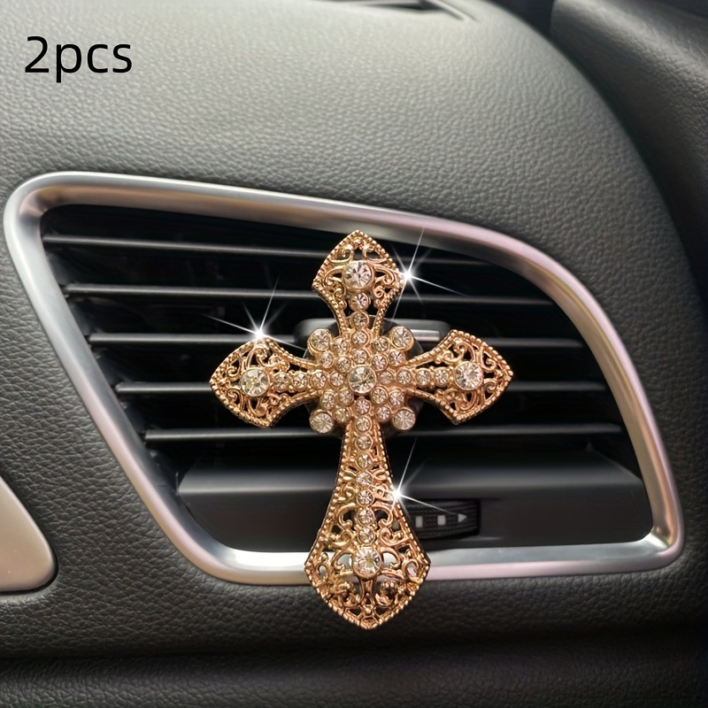 Bling Air Vent Clip Cross Rhinestone Air Conditioning Outlet