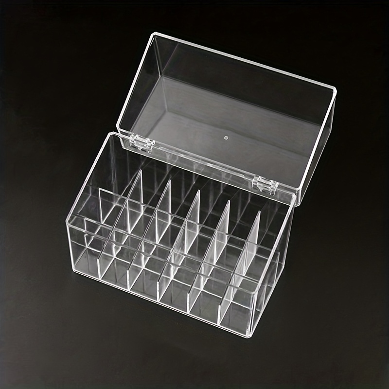 Acrylic Lipstick Organizer with Cover - Dustproof Cosmetic Storage Box