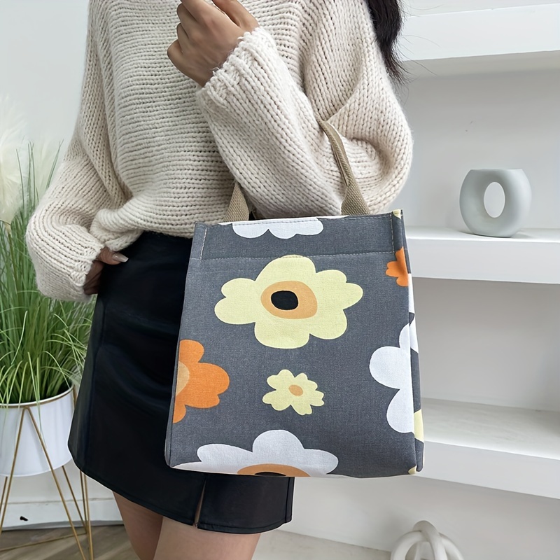 Fashion Letter Print Tote Bag Portable Small Canvas Bag - Temu