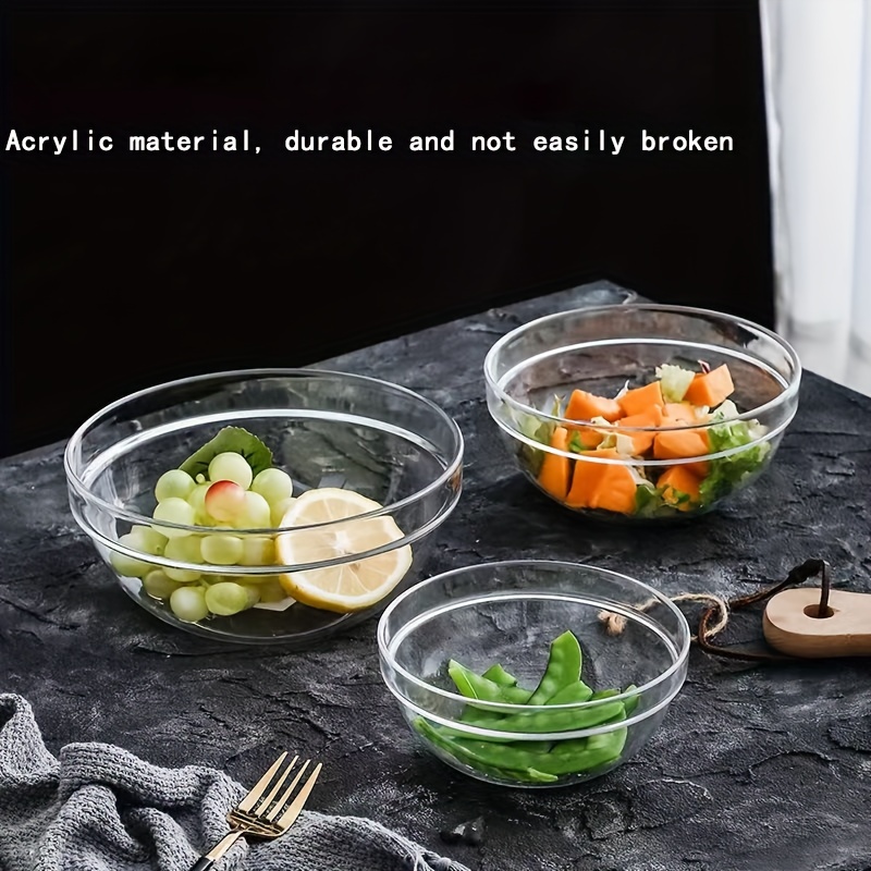 Clear Glass Bowl With Pouring Spout Mixing Bowl Salad Bowl For Fruit Yogurt  Vegetable Salad Tableware 