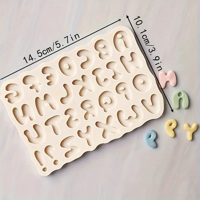 Alphabet Silicone Mold (52 Cavity) | Letter Mold | A to Z Mold | Food Safe  Fondant Mold | Cake Decoration | Flexible Mold For Epoxy Resin Art | Kawaii