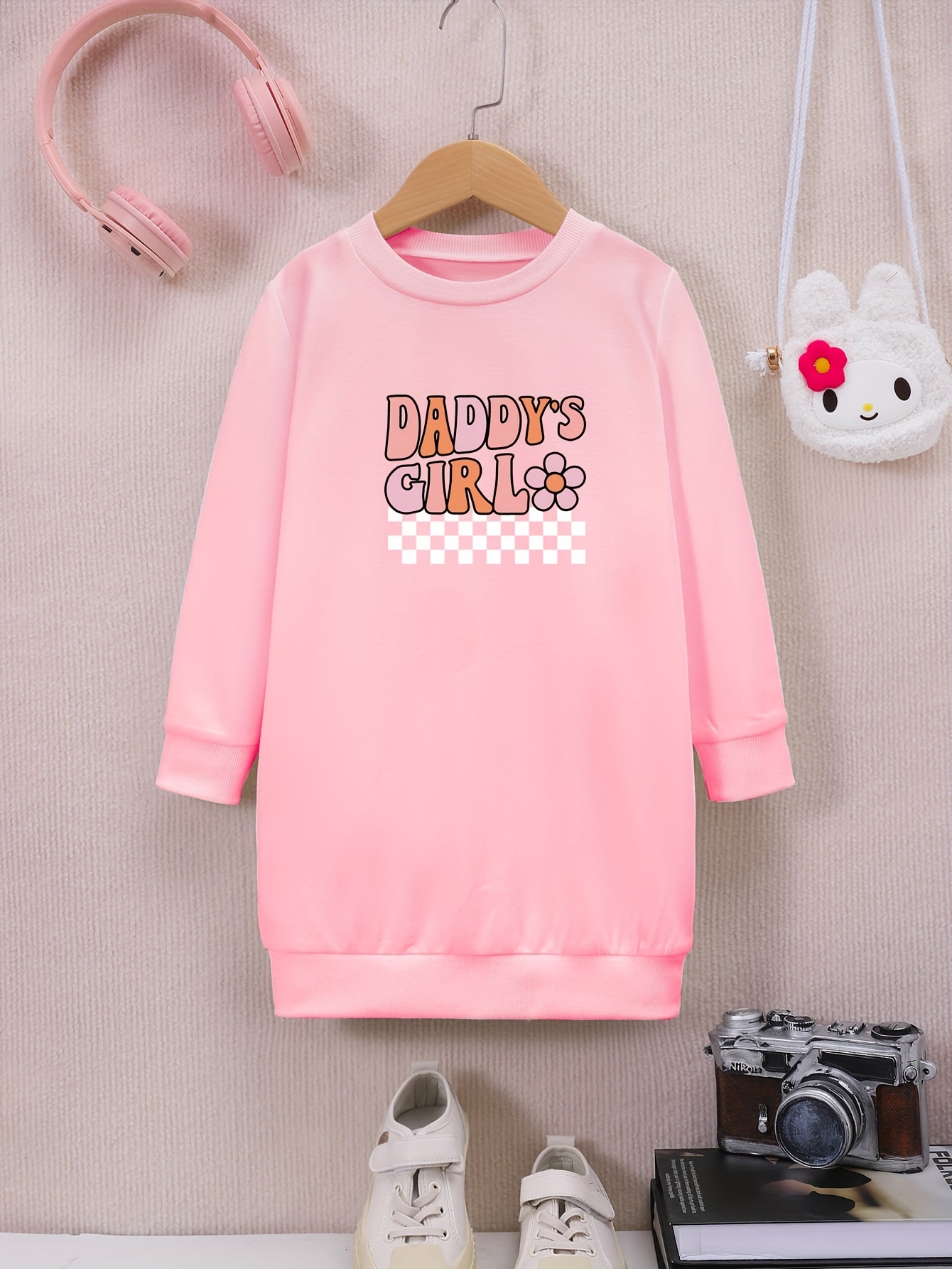daddys girl print little girls casual long sleeve dress pullover comfy sweatshirt dresses for a fashionable look