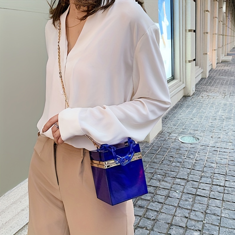 Clear Acrylic Box Handbags Mini Chain Crossbody Bag Square Jelly Evening  Purse For Women 4 53 4 53 5 51inch - Bags & Luggage - Temu Greece