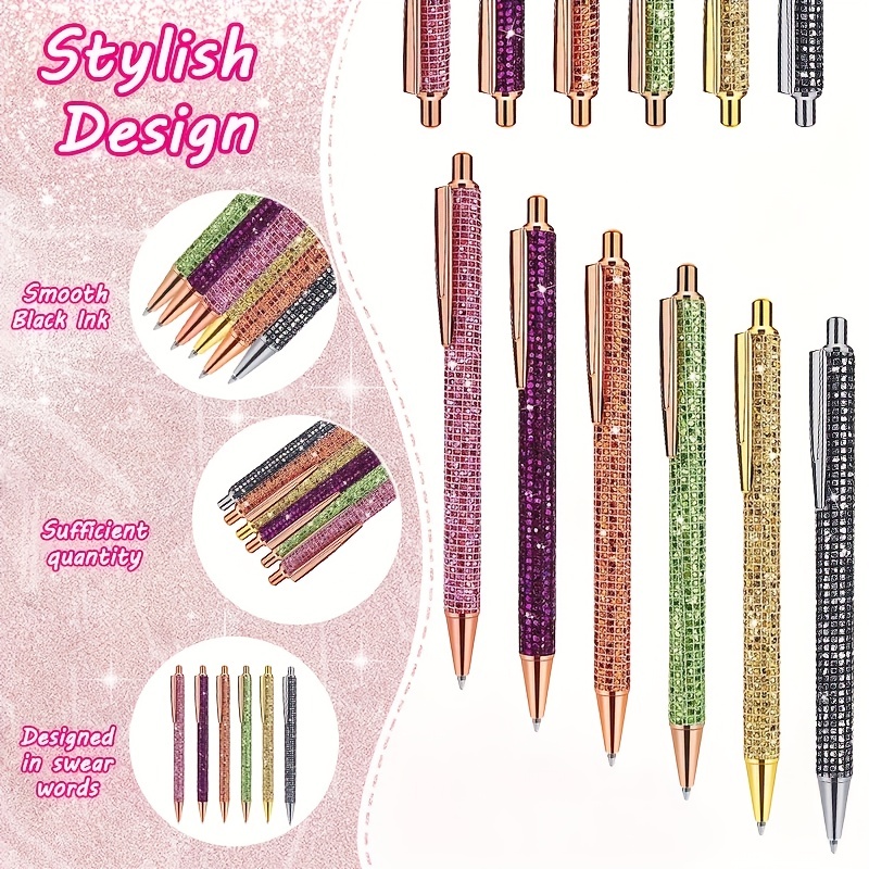 Cute Pens for Girls Women Patterned Fancy Glitter ored Body Fashion Pretty  Design Medium Point