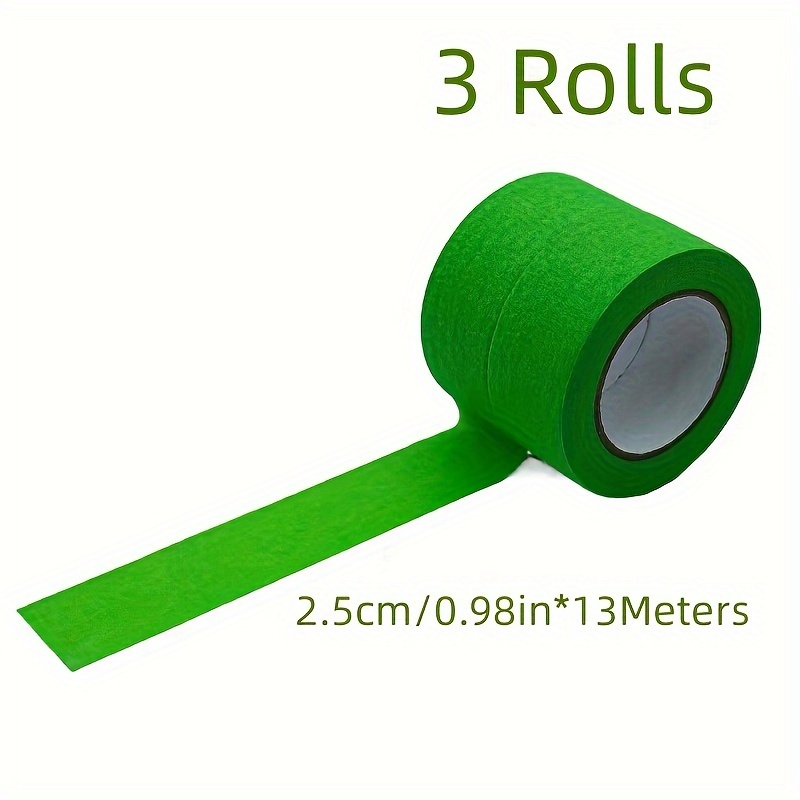 3pcs Multi-surface Painter's Tape - Dark Blue, Red, Dark Green | 0.59-" X 13m | Ideal For Painting & Decorating Projects