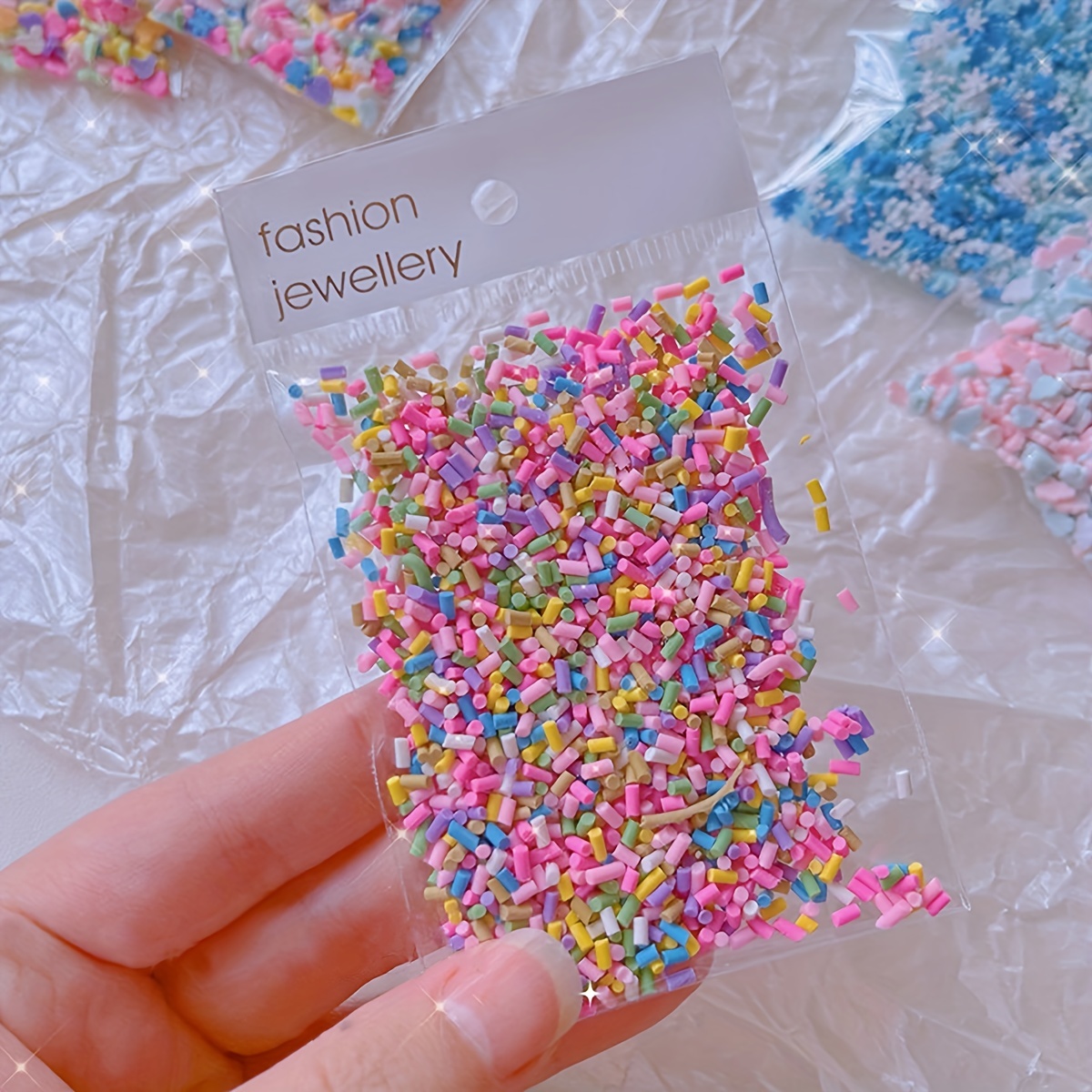 Bag Resin Polymer Clay Glitters Sprinkle Diy Decoration Cute - Temu