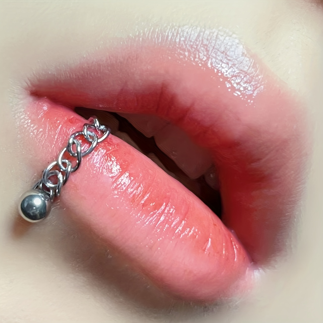 

1pc Chain Lip Ring Piercing Labret Stud Earrings Cartilage Helix Tragus Stainless Steel Bar Detachable Body Jewelry