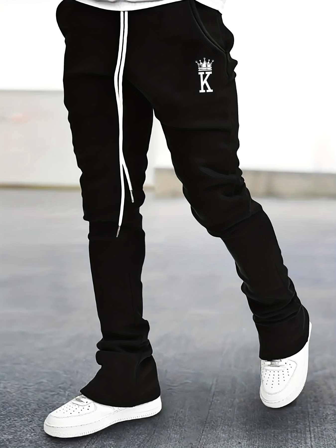 Men's Flare Pants with K Pattern