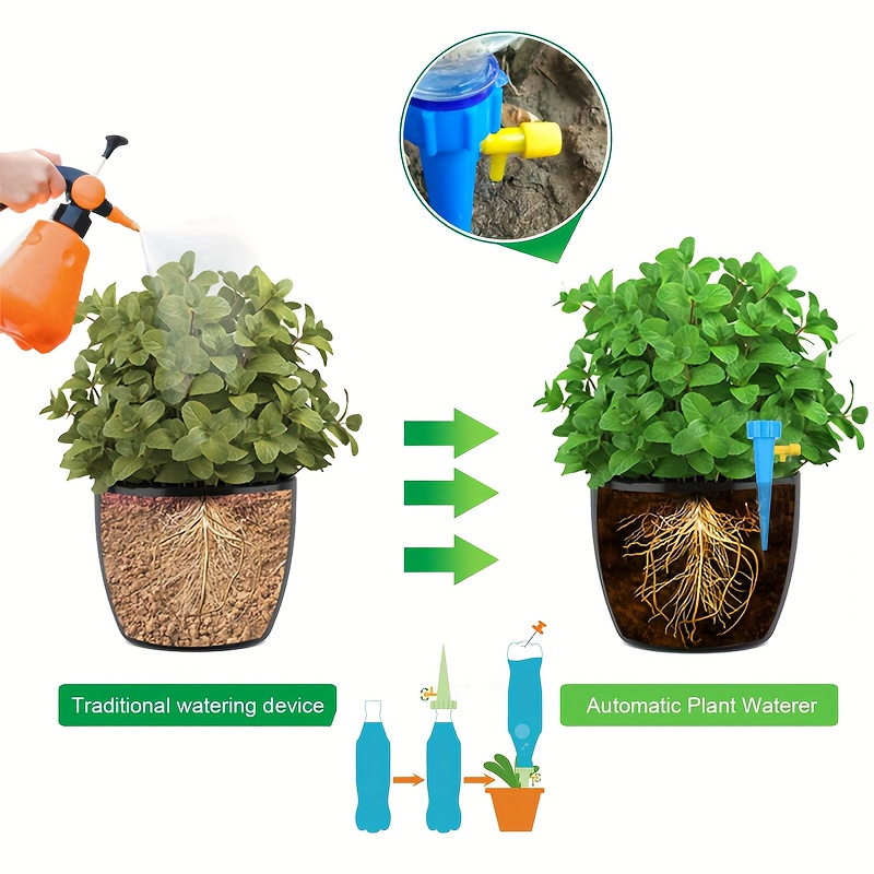 Automatic Watering Device Water Seepage Device Lazy Watering Device for Flower Pots and Plants Water Dripper Watering Device with Automatic Control of Water Dropping Speed, a Set of 10pcs