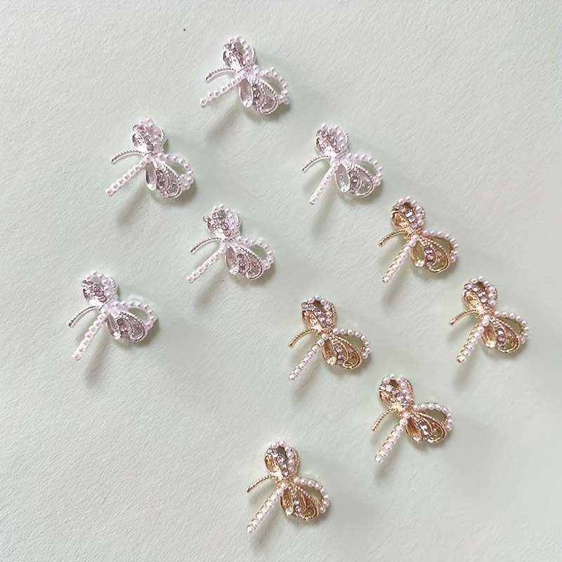 10 pcs Cute 3D Clear Brown Bear Nail Charms with Black Bow Design - Perfect  for Nail Art DIY and Manicures