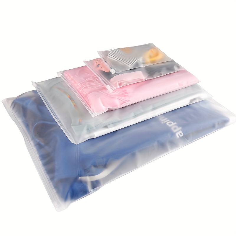 50pcs Custom frosted zipper bags, clear zip lock bag, high quality clothes  plastic bag for Clothing