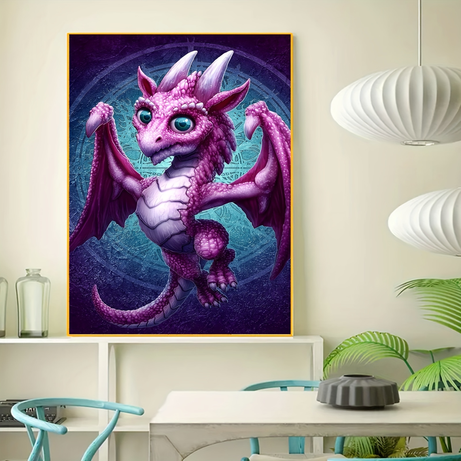 Handmade 5d Diamond Painting Kit Animal And Dragon Mosaic - Temu