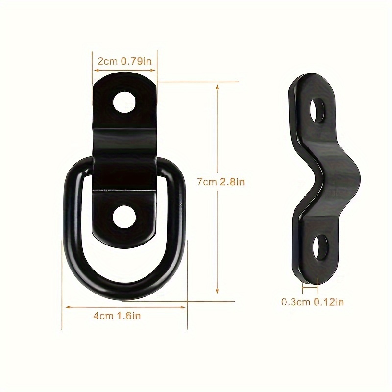 20pcs D-ring Tie Down Anchors Heavy Duty Metal Mounting Clip For Cargo  Trailer