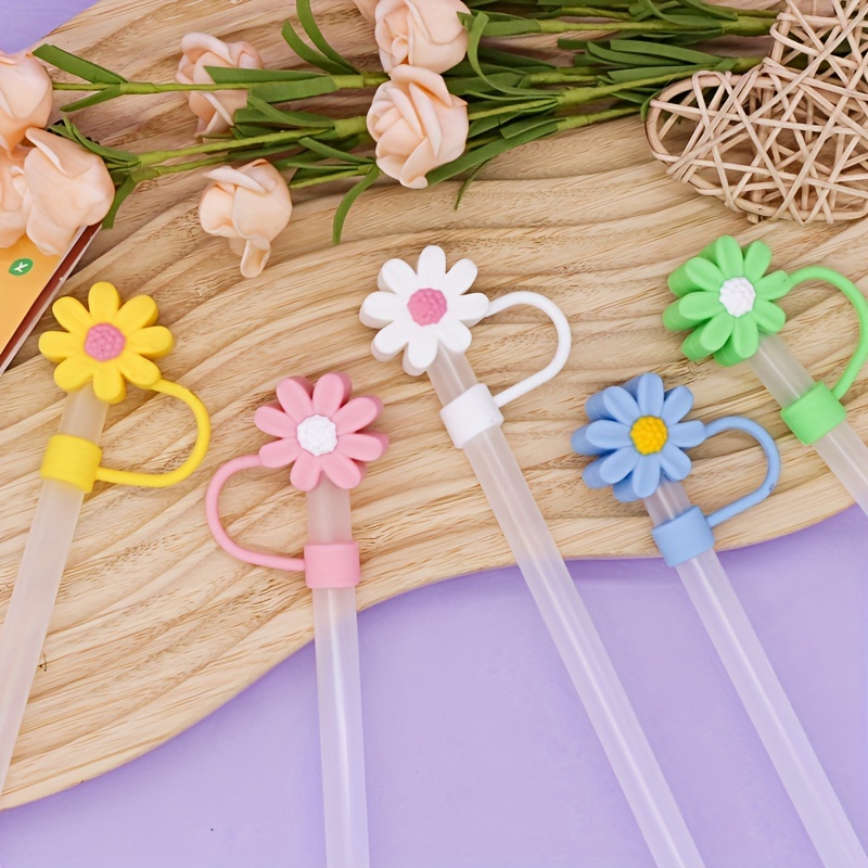 6PCS Silicone Straw Cover For Cup 40&30 Oz Accessories, 10mm Cute Flower  Straw Covers Cap For Simple Modern 40 Oz, Reusable Straw Topper For  Tumblers