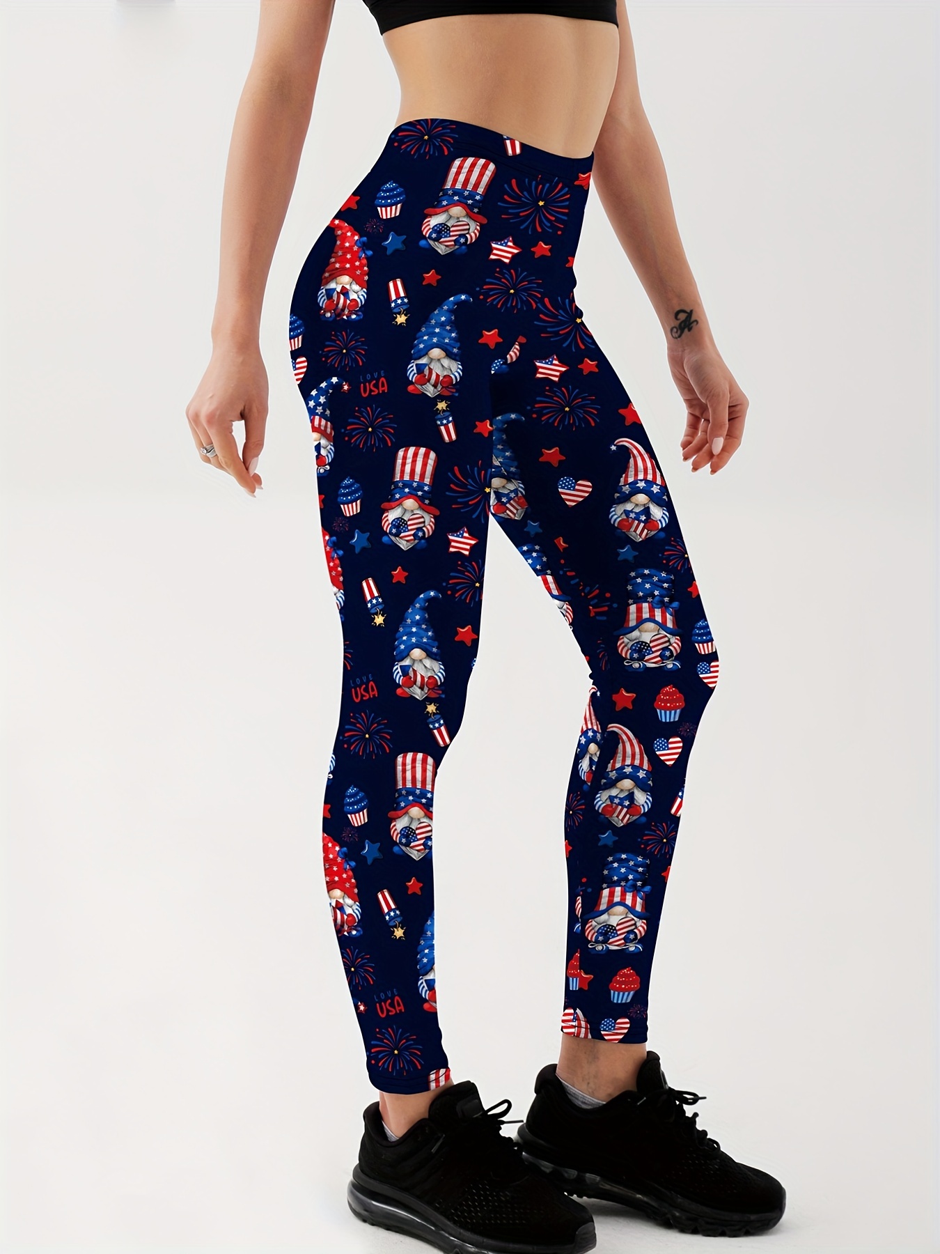 Christmas Tree Snowman Printed Yoga Pants for Women