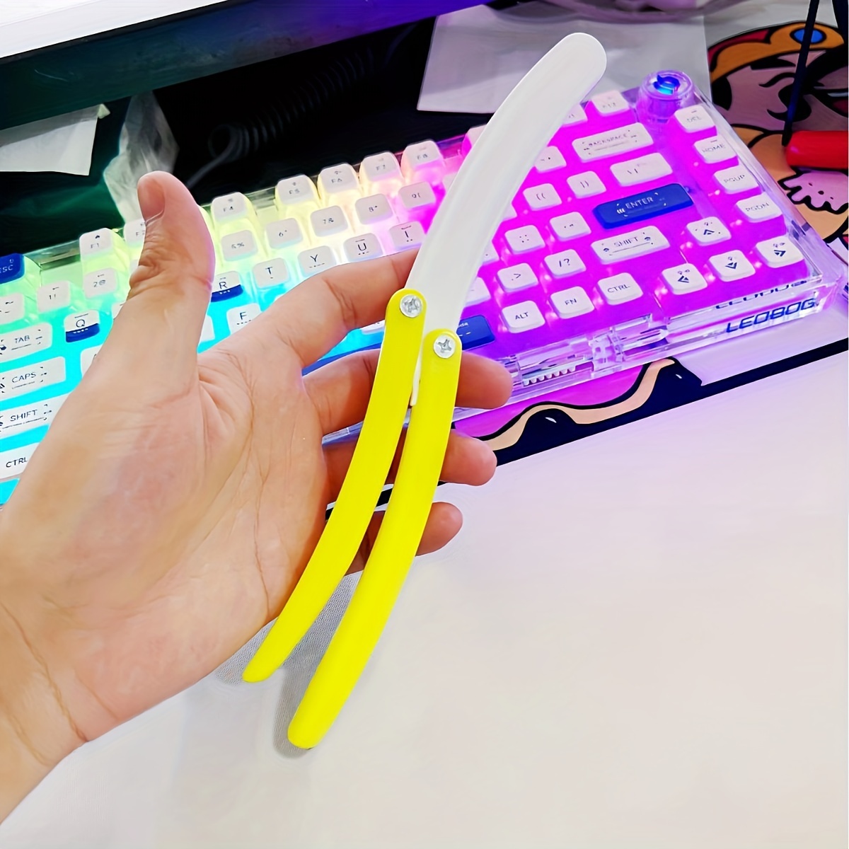 Banana Butterfly Knife Stress Relief Toy Banana Toy Hot Dog - Temu